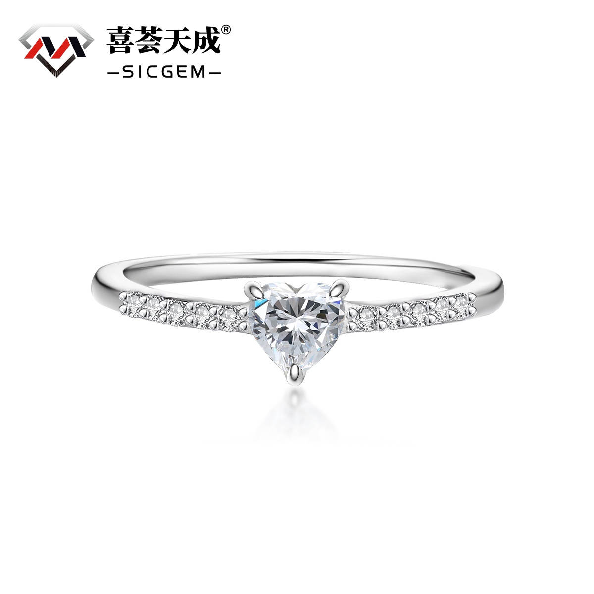 Halo Heart Cut Ring Set Heart Pair Stacking Ring Band D Color VVS Synthetic Moissanite Ring Jewelry Copper Band Wedding Band Engagement Ring Set Promise Ring Women's Ring for Engagement, Wedding Anniversary & Valentine's Day Gifts