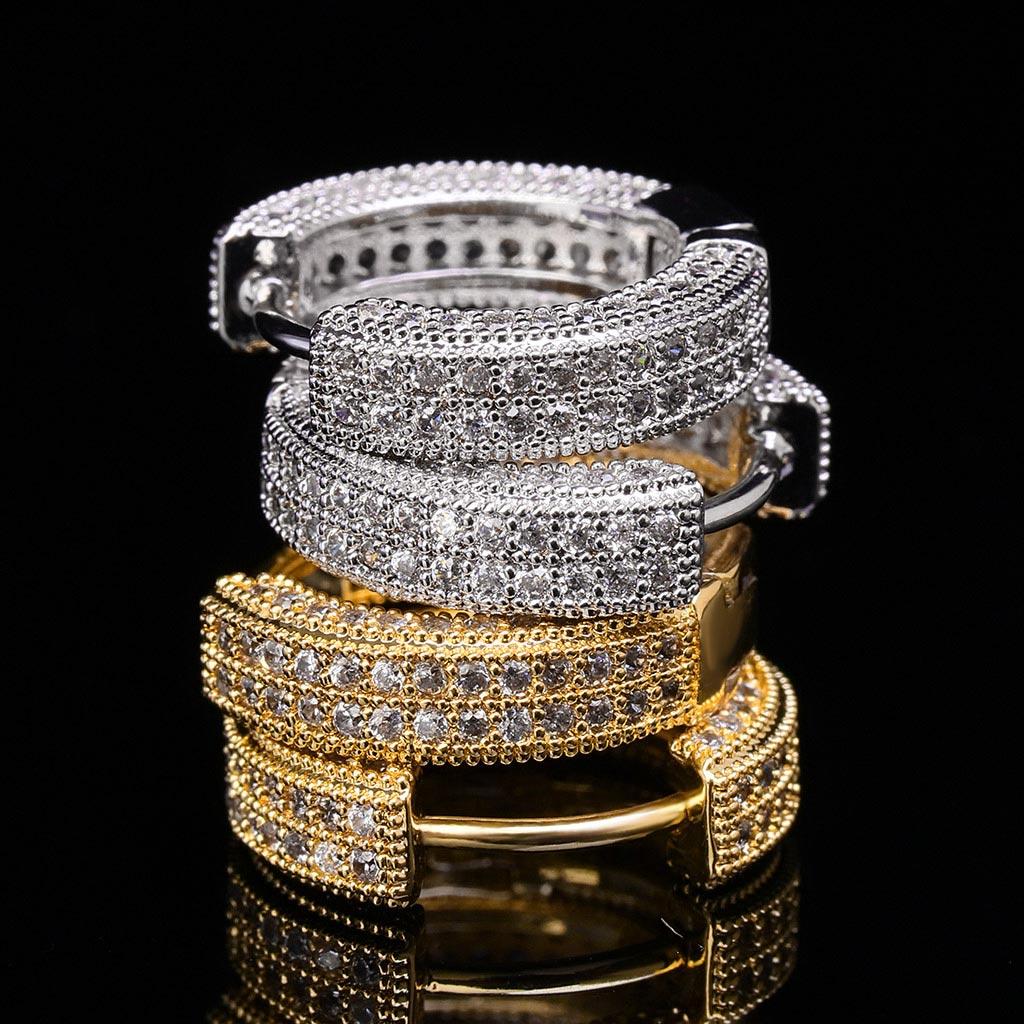 S925 Round VVS Synthetic Moissanite Iced Hoop Earring Birthday Mother's Day Gifts for Men Women