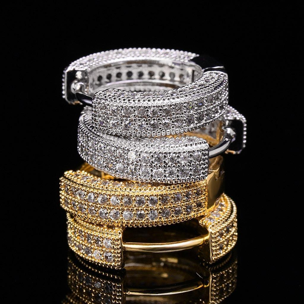 S925 Round VVS Synthetic Moissanite Iced Hoop Earring Birthday Mother's Day Gifts for Men Women