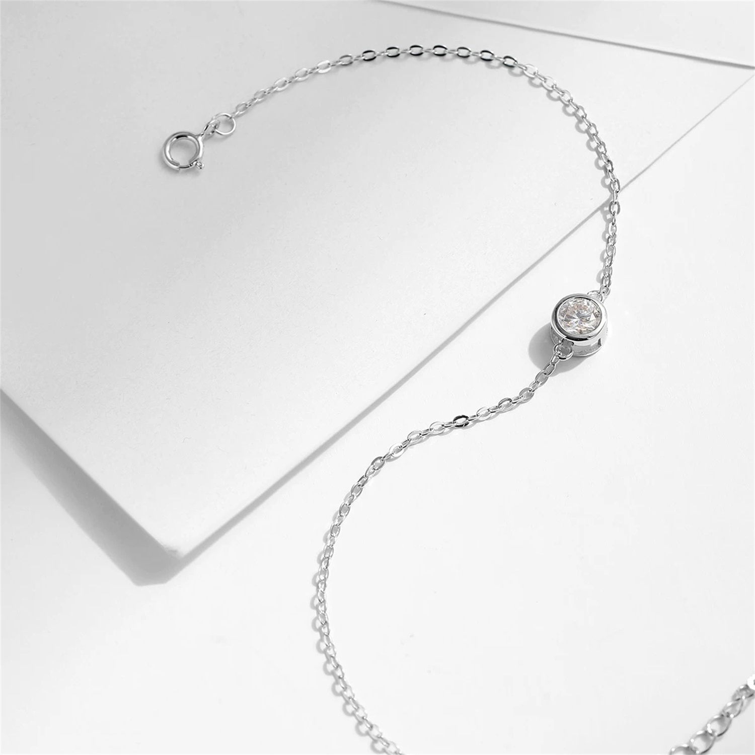 1ct Round Synthetic Moissanite Bubble Bracelet S925/Copper