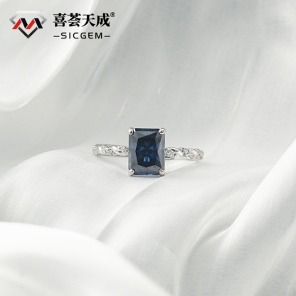 3ct Radiant Synthetic Moissanite Vine Ring S925