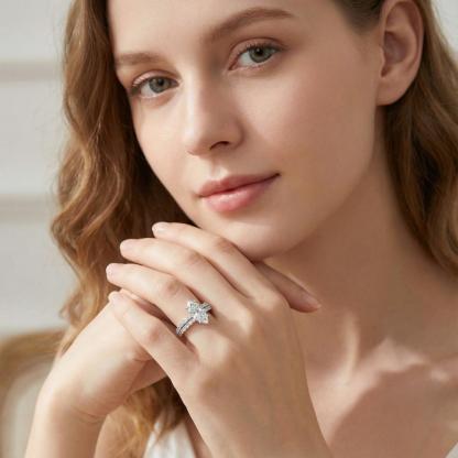 2.5ct Beyond the Horizon Ring Wedding Set Stacking Ring Marquise Cut VVS Synthetic Moissanite Ring Jewelry S925/Copper Band