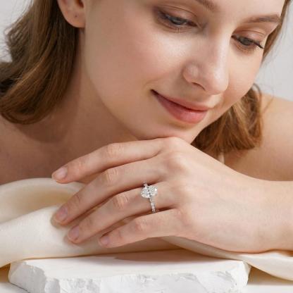 2.7ct Elegant Written in the Stars Engagement Wedding Ring Oval Cut Synthetic Moissanite Ring S925 Sterling Silver Band Ring Jewelry