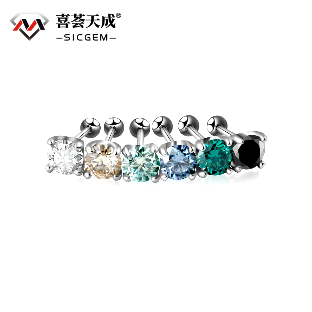 S925 0.5ct Synthetic Moissanite Exquisite Hip Hop Solitaire Four-Prong Stud Earrings Anniversary Birthday Mother's Day Gifts For Men Women