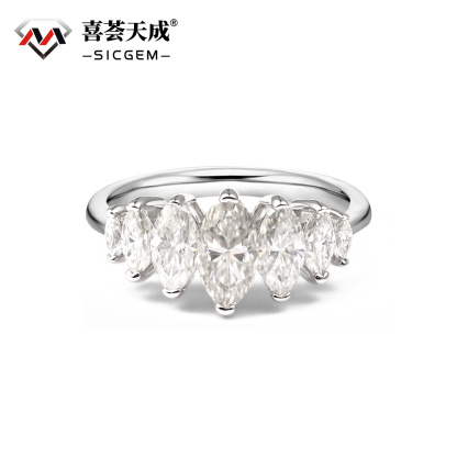 2.8ct Marquise Synthetic Moissanite Horse Eye Ring S925