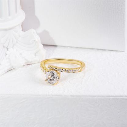 Delzzad 1.2ct Engagement Wrap Ring Synthetic Moissanite S925 Ring Band Jewelry Perfect Birthday Engagement Wedding Anniversary Gift for Women