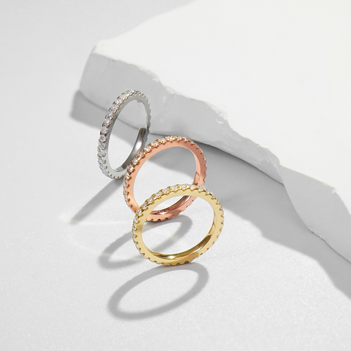 S925 VVS D Color Synthetic Moissanite Eternity Ring Band Anniversary Mother's Day Gifts For Women Men