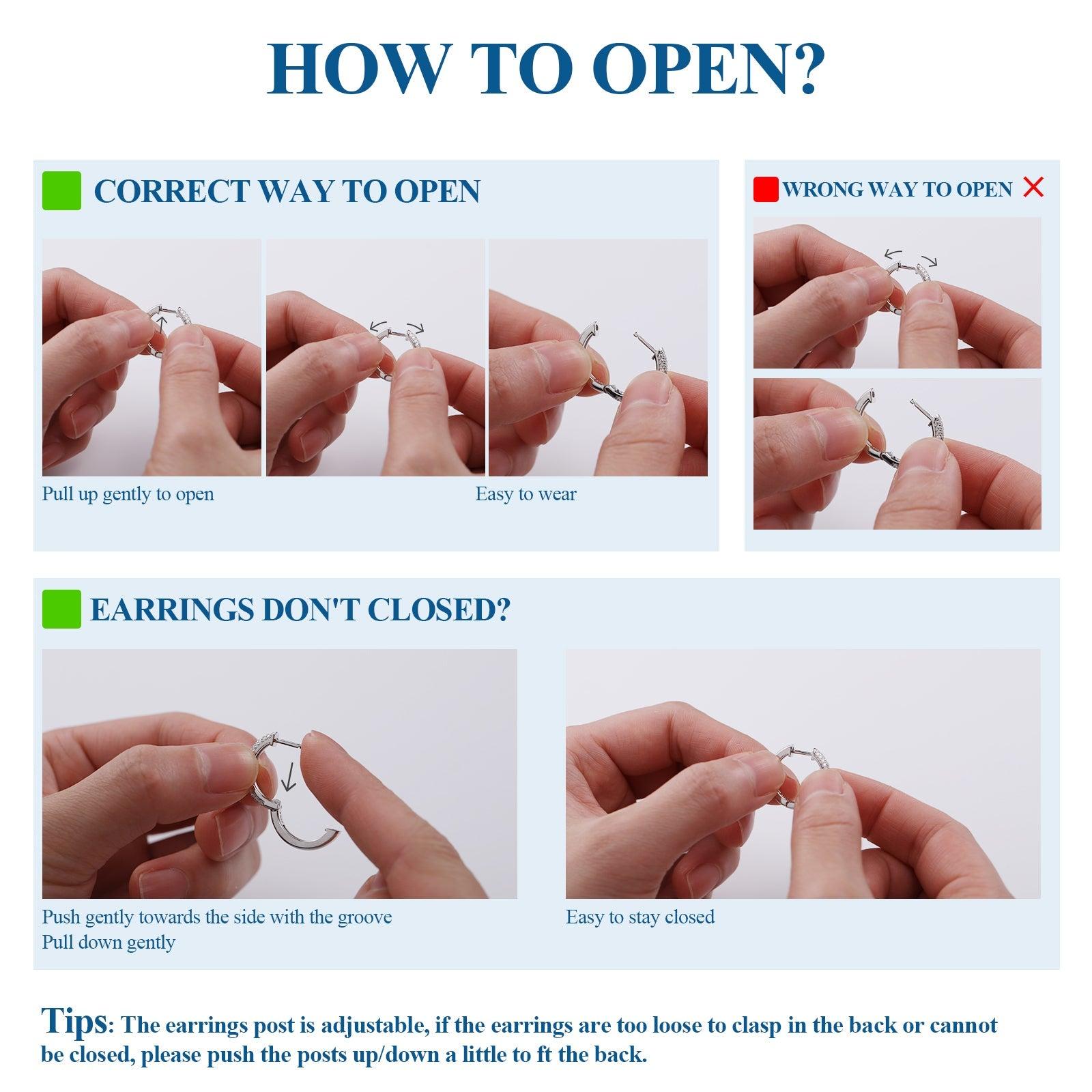 S925 D Color VVS Synthetic Moissanite Huggie Earrings Mother's Day Gifts for Women Men