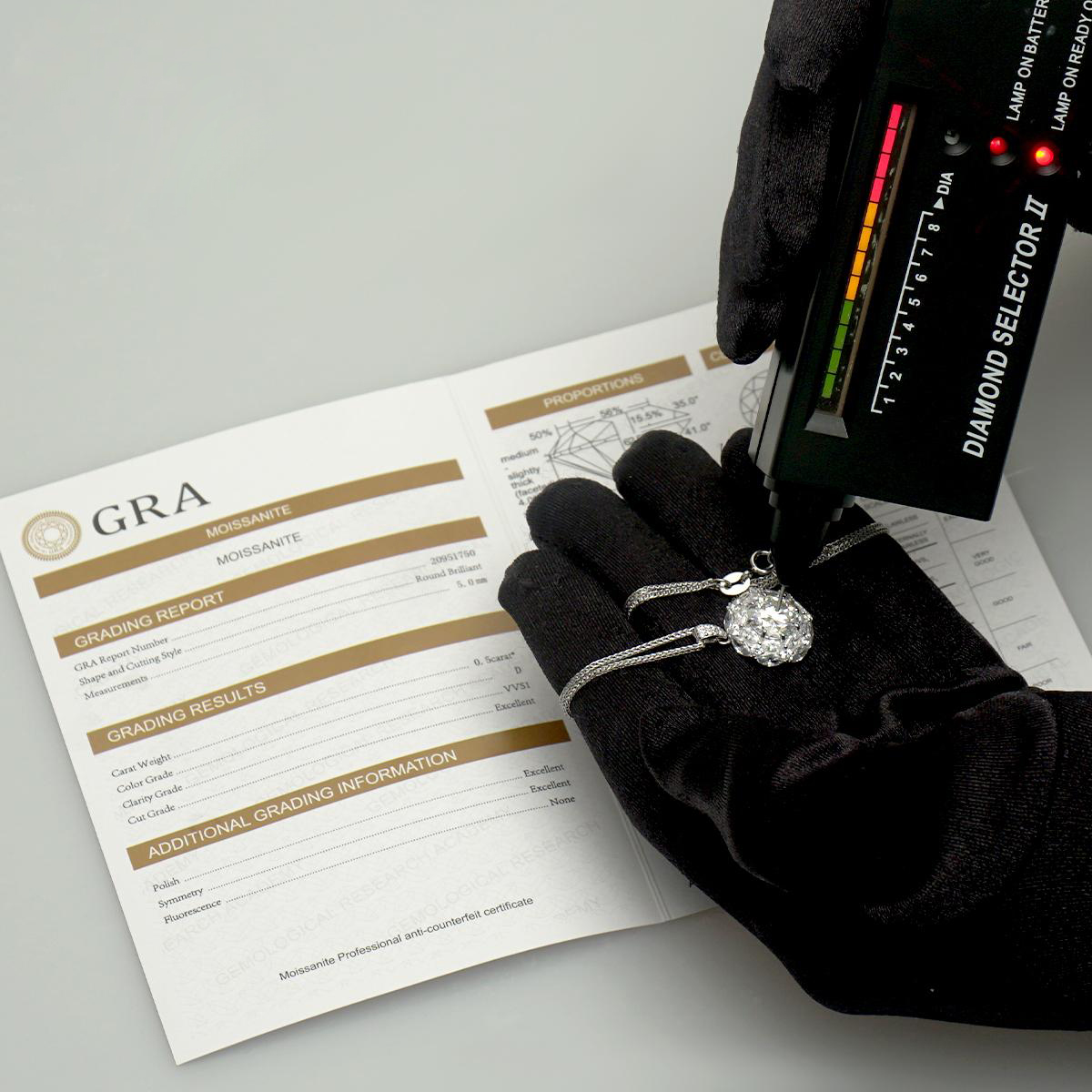 Delzzad S925 Round Synthetic Moissanite Bling Clustered Halo Pendant Necklace