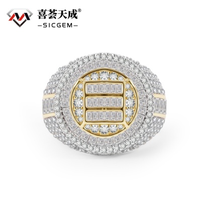 3ct The Sovereign Ring Glacier Band Fully Iced-out Hip Hop Ring VVS Synthetic Moissanite Ring Jewelry Copper Band