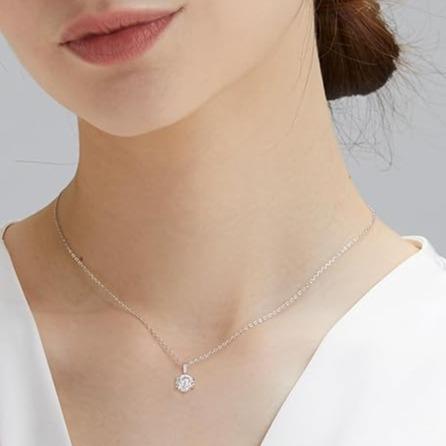 S925 1-2CT SYNTHETIC MOISSANITE SIX-PRONG PENDANT CHAIN GIFT