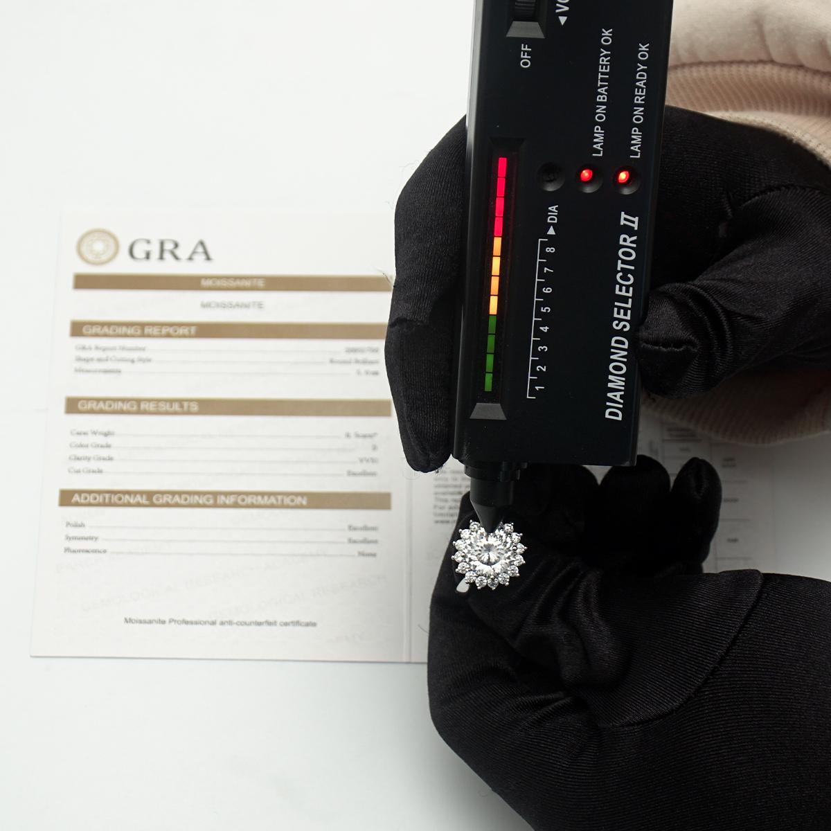 2ct Cushion Synthetic Moissanite Flower Ring In 925 Sterling Silver