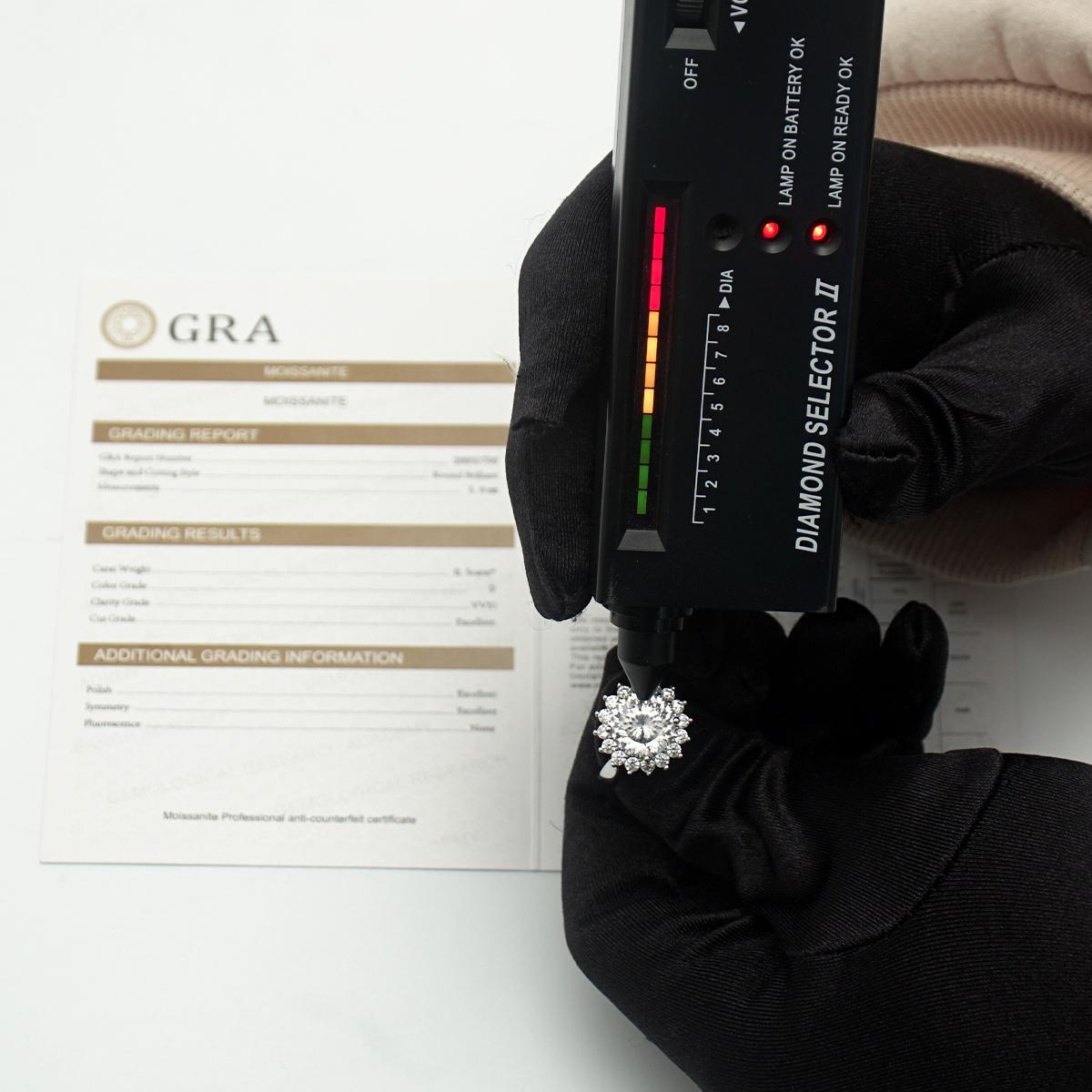 2ct Cushion Synthetic Moissanite Flower Ring In 925 Sterling Silver