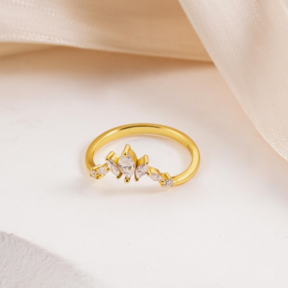 Delzzad Luxury Ethereal Elegance Set Bridal Engagement Ring Set Synthetic Moissanite Ring Jewelry S925 Triple Stacking Ring Band Perfect Birthday Engagement Wedding Anniversary Christmas Gift