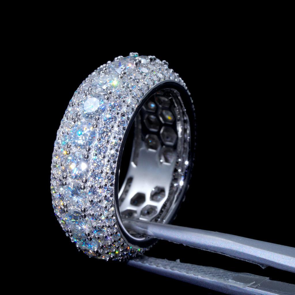 CZ Moissanite Diamond Ring White Gold