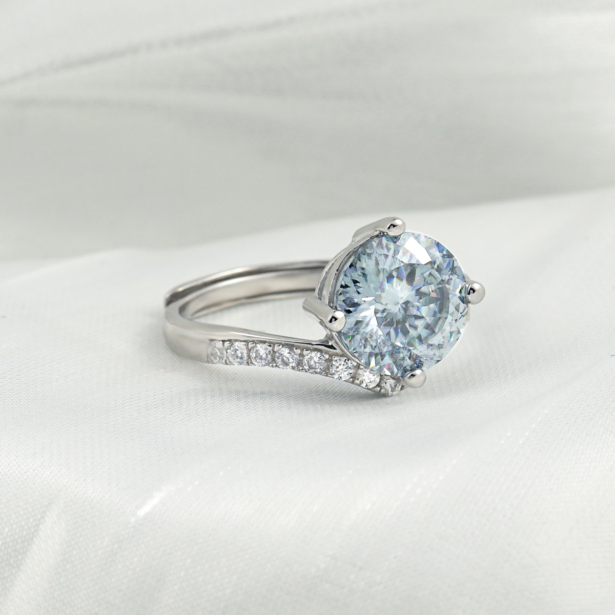 3ct Round Synthetic Moissanite Ring S925