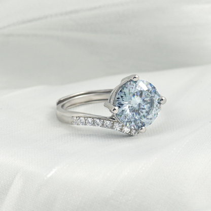 3ct Round Synthetic Moissanite Ring S925