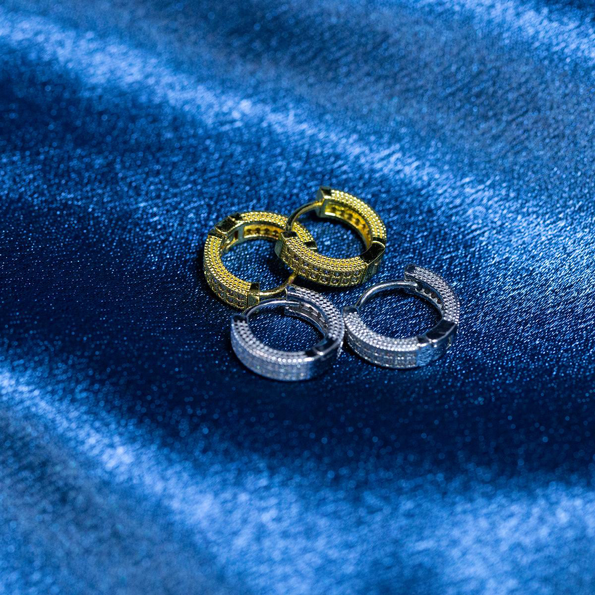 S925 Round VVS Synthetic Moissanite Iced Hoop Earring Birthday Mother's Day Gifts for Men Women