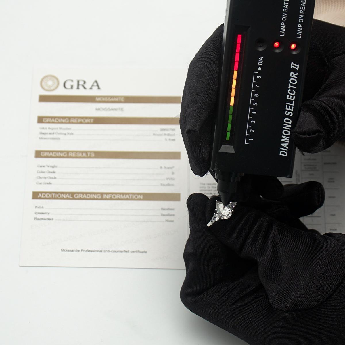 2ct Pear Synthetic Moissanite Three Stones Ring In 925 Sterling Silver