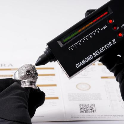 2.8ct Infinite Bone Ring Cool Hip Hop Rock Skull Ring VVS Synthetic Moissanite Ring Jewelry Copper Band