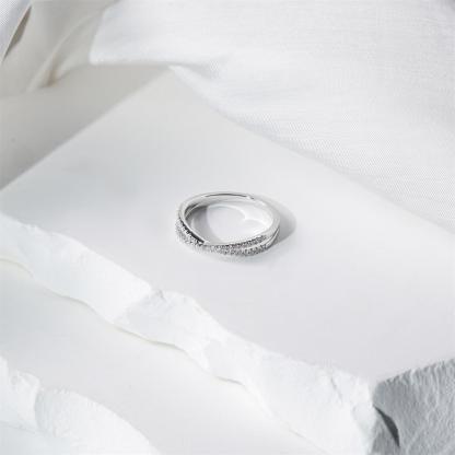 Delzzad Crossover Ring Engagement Wedding Ring Band Synthetic Moissanite S925 X Ring Criss Cross Ring Twisted Band Jewelry Perfect Birthday Engagement Wedding Anniversary Gift