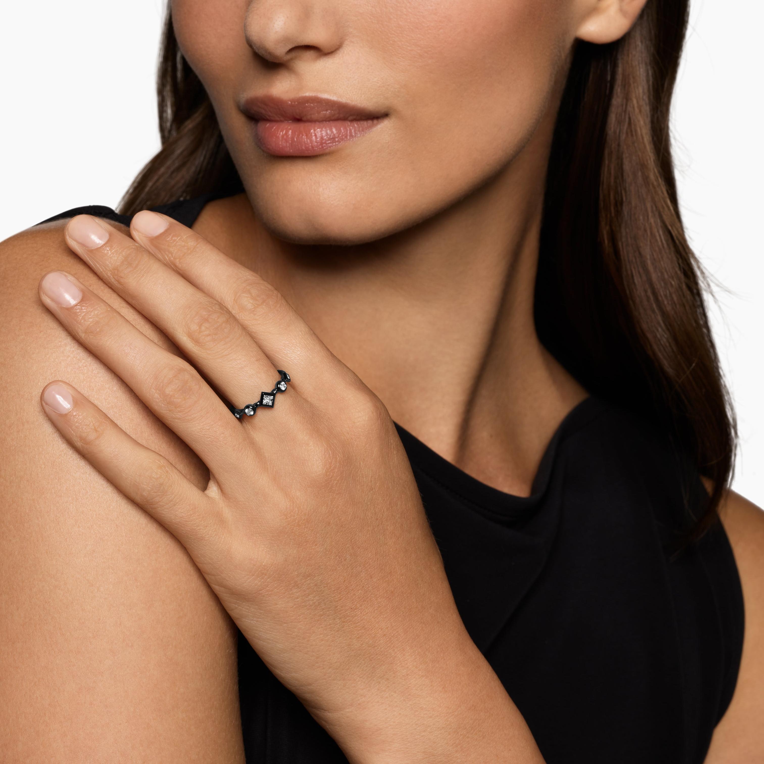 Vintage Cable Band Ring Bezel Synthetic Moissanite Ring Jewelry S925