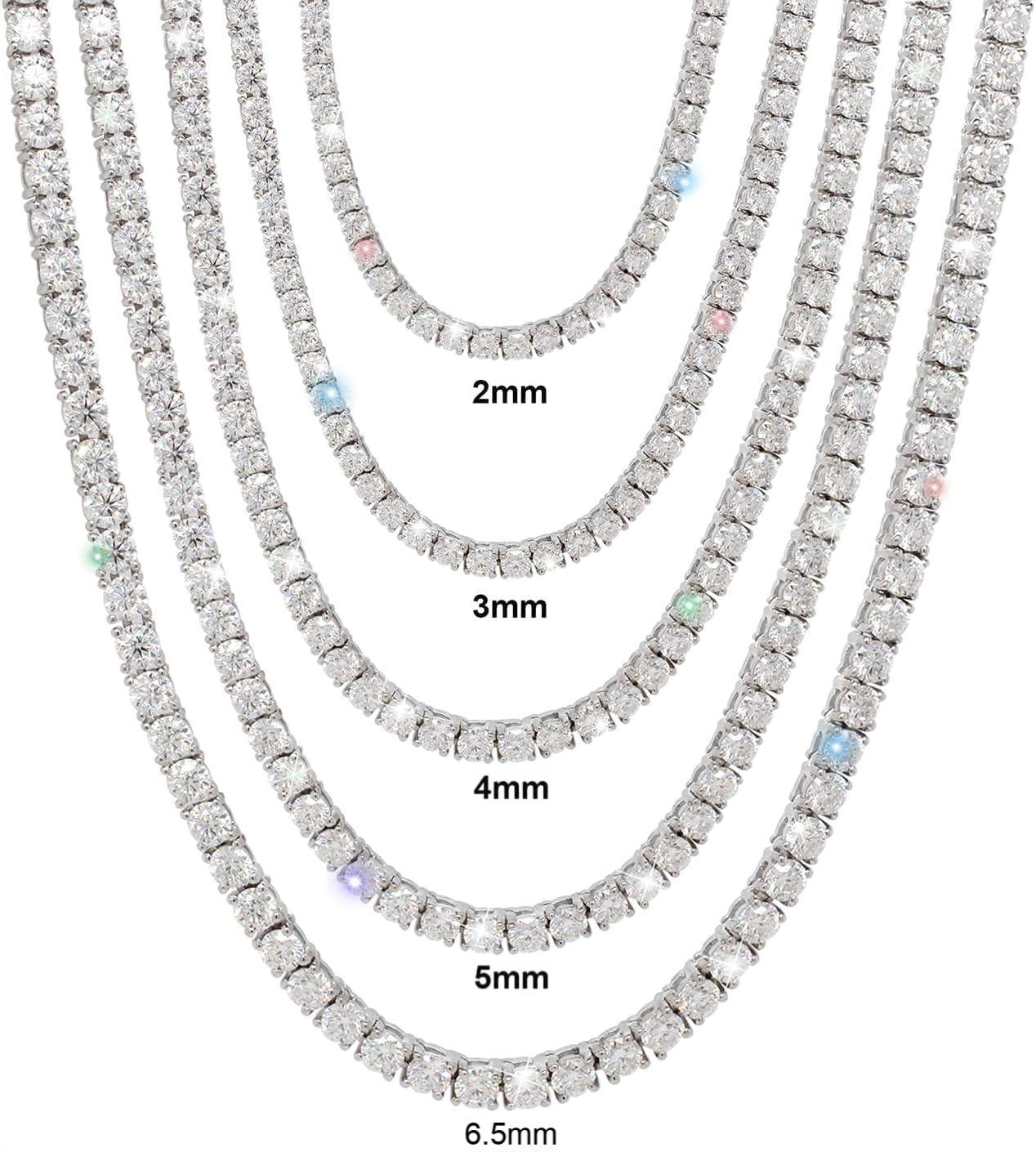 S925 Silver Hip Hop Synthetic Moissanite Tennis Chain