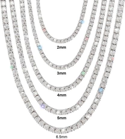 S925 Silver Hip Hop Synthetic Moissanite Tennis Chain