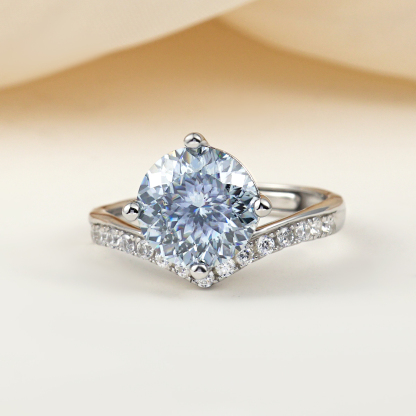 3ct Round Synthetic Moissanite Ring S925