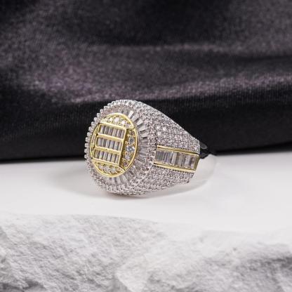 3ct The Sovereign Ring Glacier Band Fully Iced-out Hip Hop Ring VVS Synthetic Moissanite Ring Jewelry Copper Band