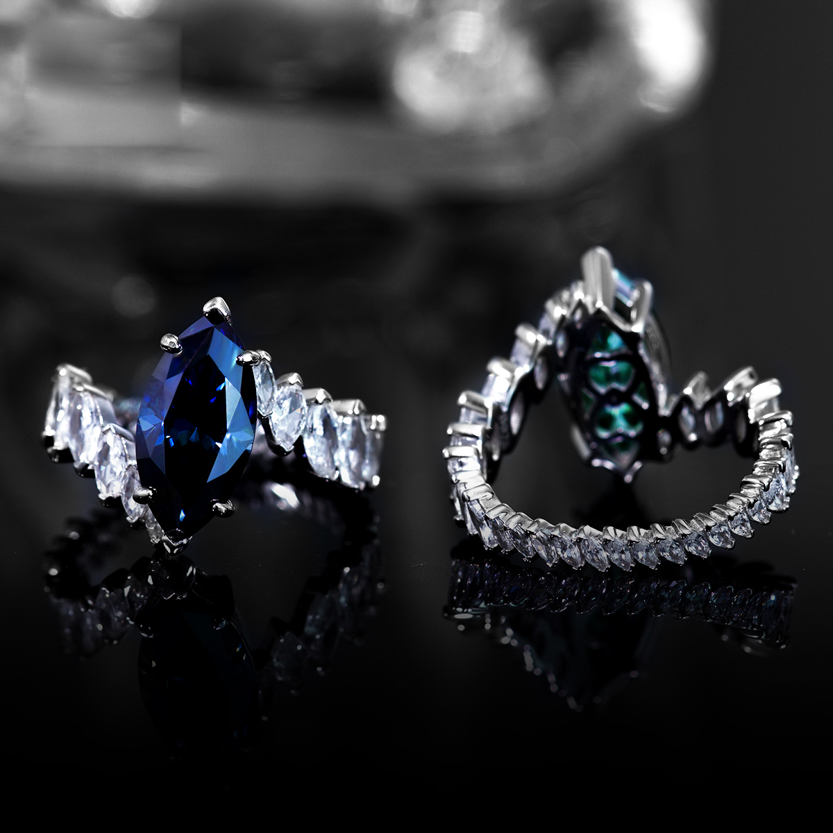 5ct Marquise Synthetic Moissanite Solitaire Statement Ring In 925 Sterling Silver