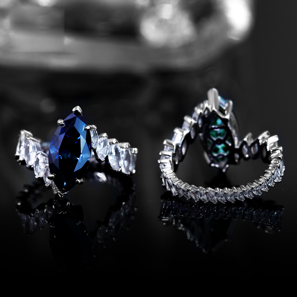 5ct Marquise Synthetic Moissanite Solitaire Statement Ring In 925 Sterling Silver