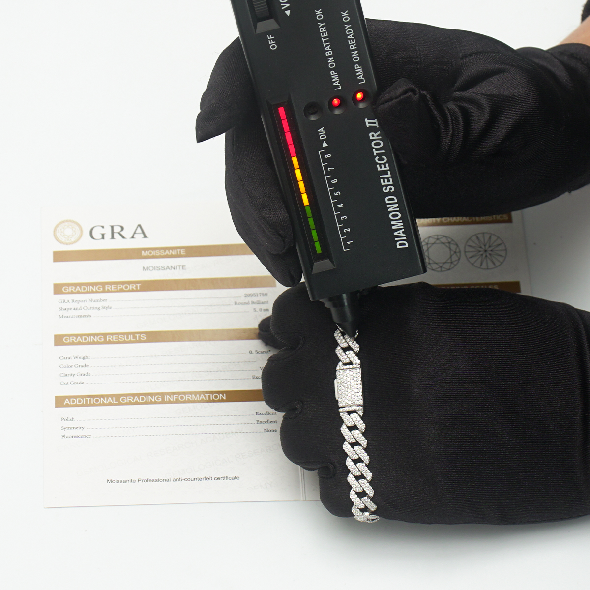 03style 8.5MM S925 VVS Synthetic Moissanite Hip Hop Iced Out Cuban Link Necklace Chain