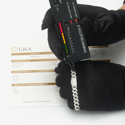 03style 8.5MM S925 VVS Synthetic Moissanite Hip Hop Iced Out Cuban Link Necklace Chain