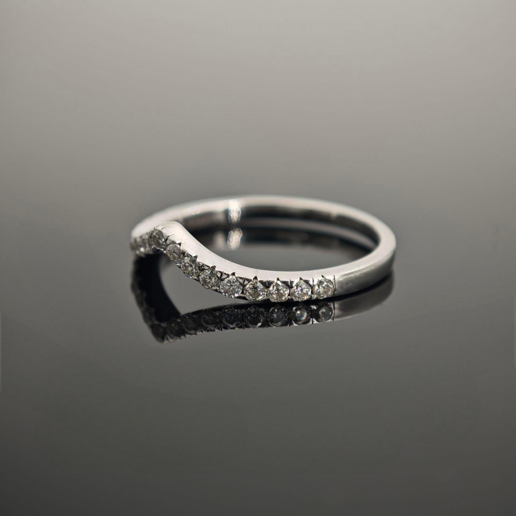 0.25ct S925 Round Synthetic Moissanite V Band