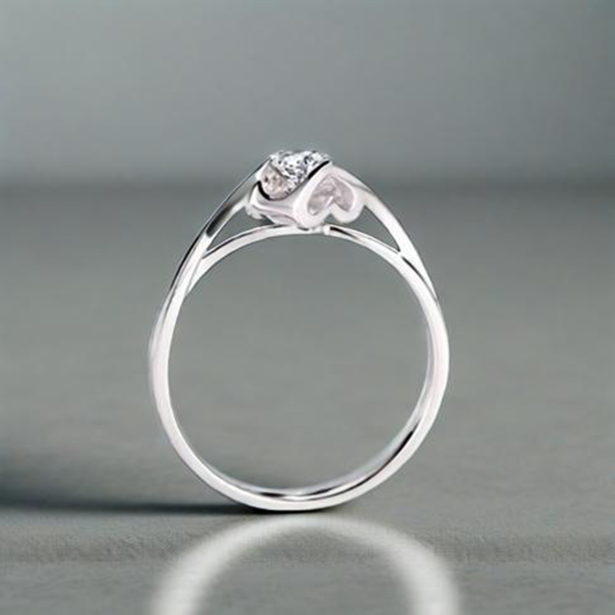 0.5-1ct Round Synthetic Moissanite Ring S925