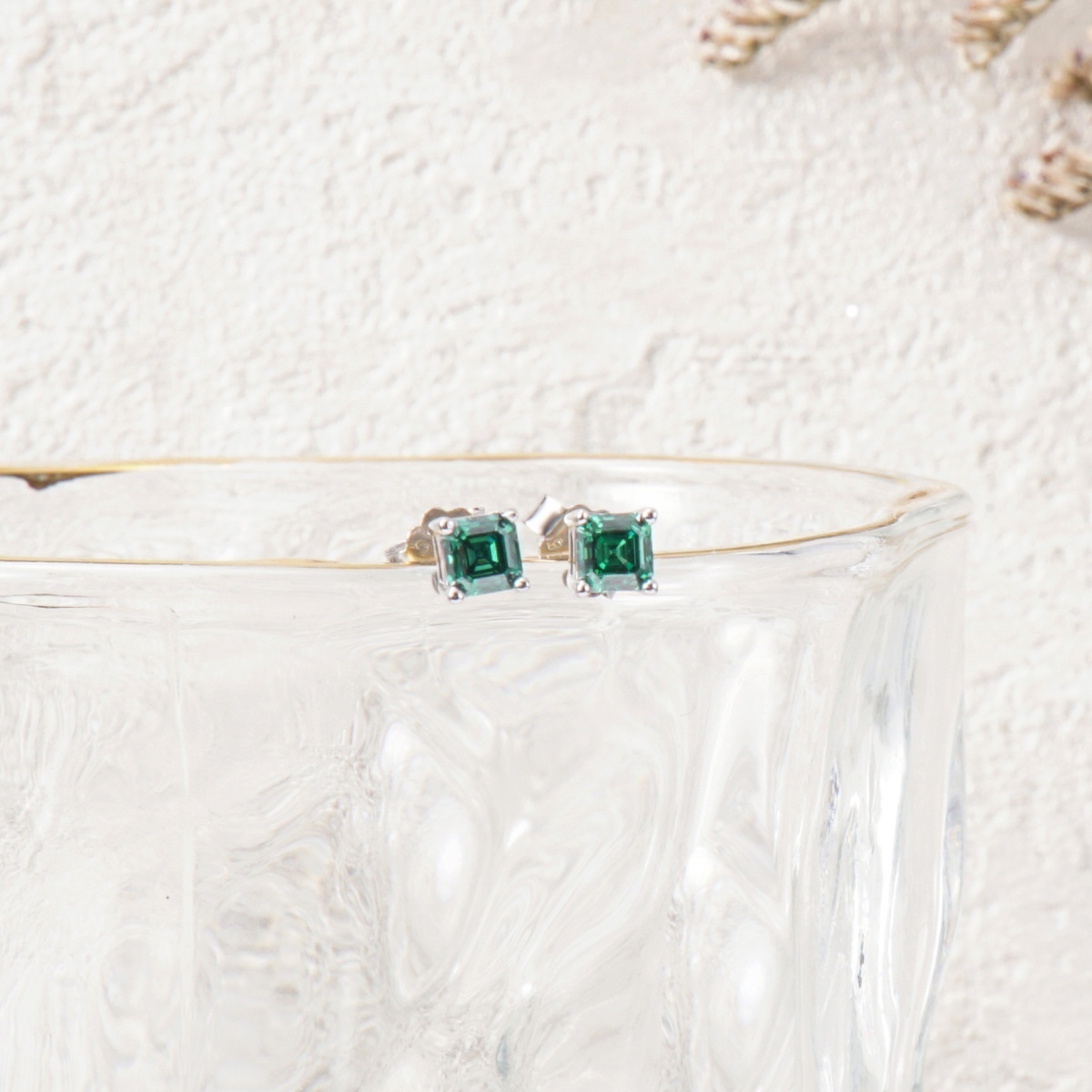 0.5ct Asscher Synthetic Moissanite Stud Earrings S925