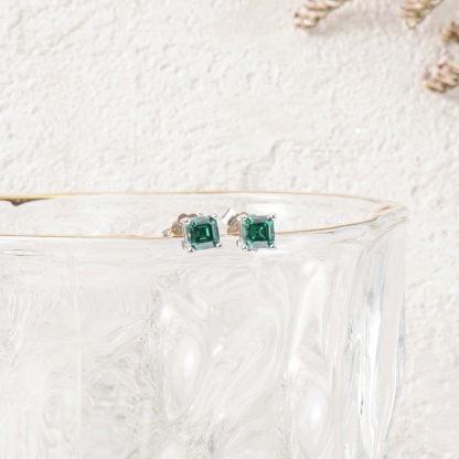 0.5ct Asscher Synthetic Moissanite Stud Earrings S925