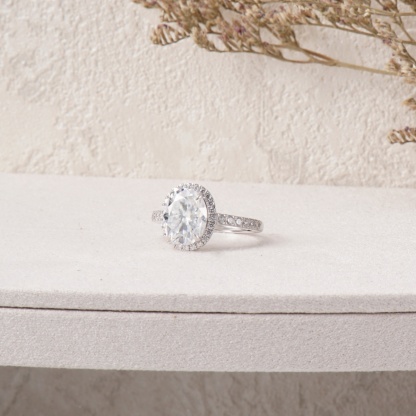 3ct Oval Synthetic Moissanite Ring S925