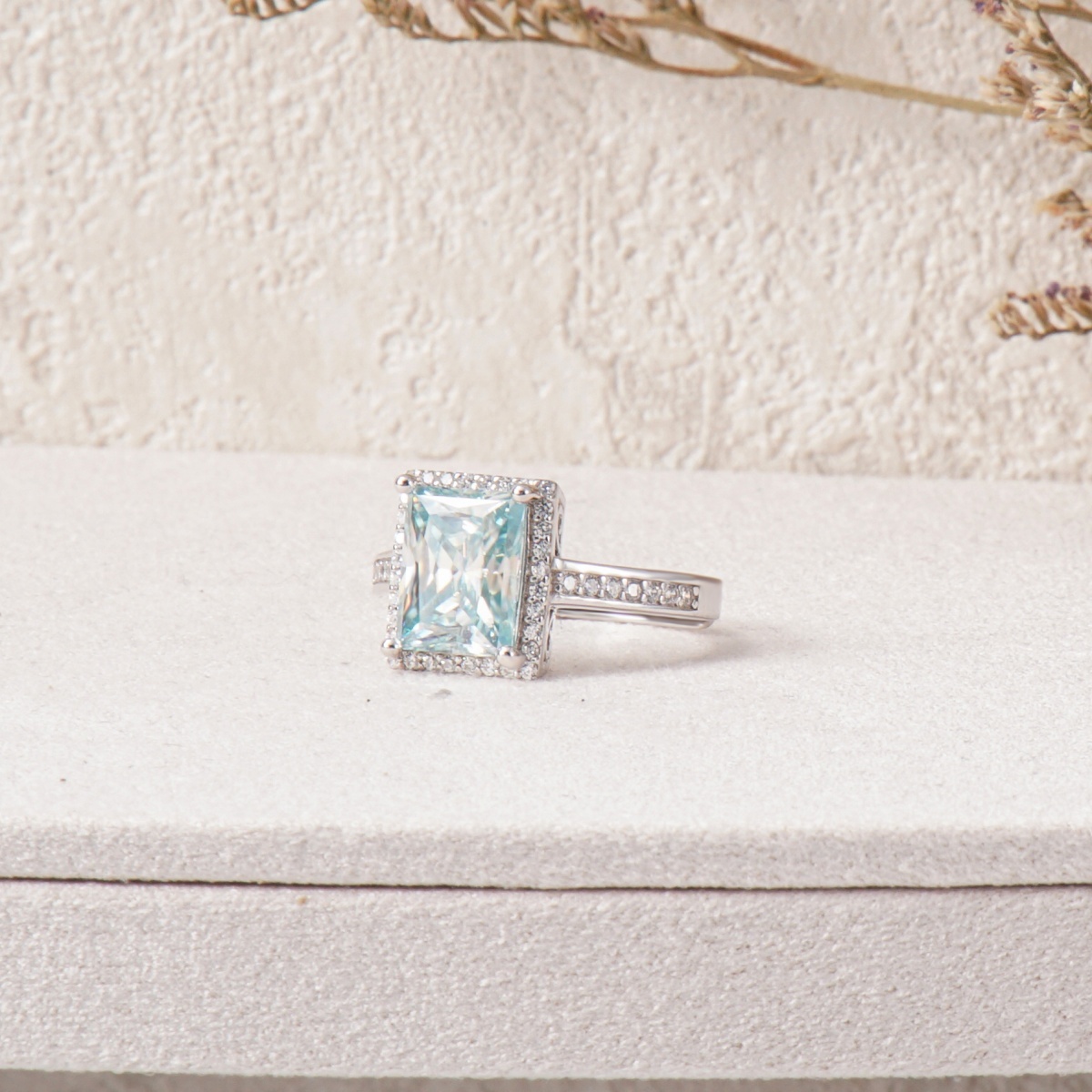 3ct Baguette Synthetic Moissanite Ring S925