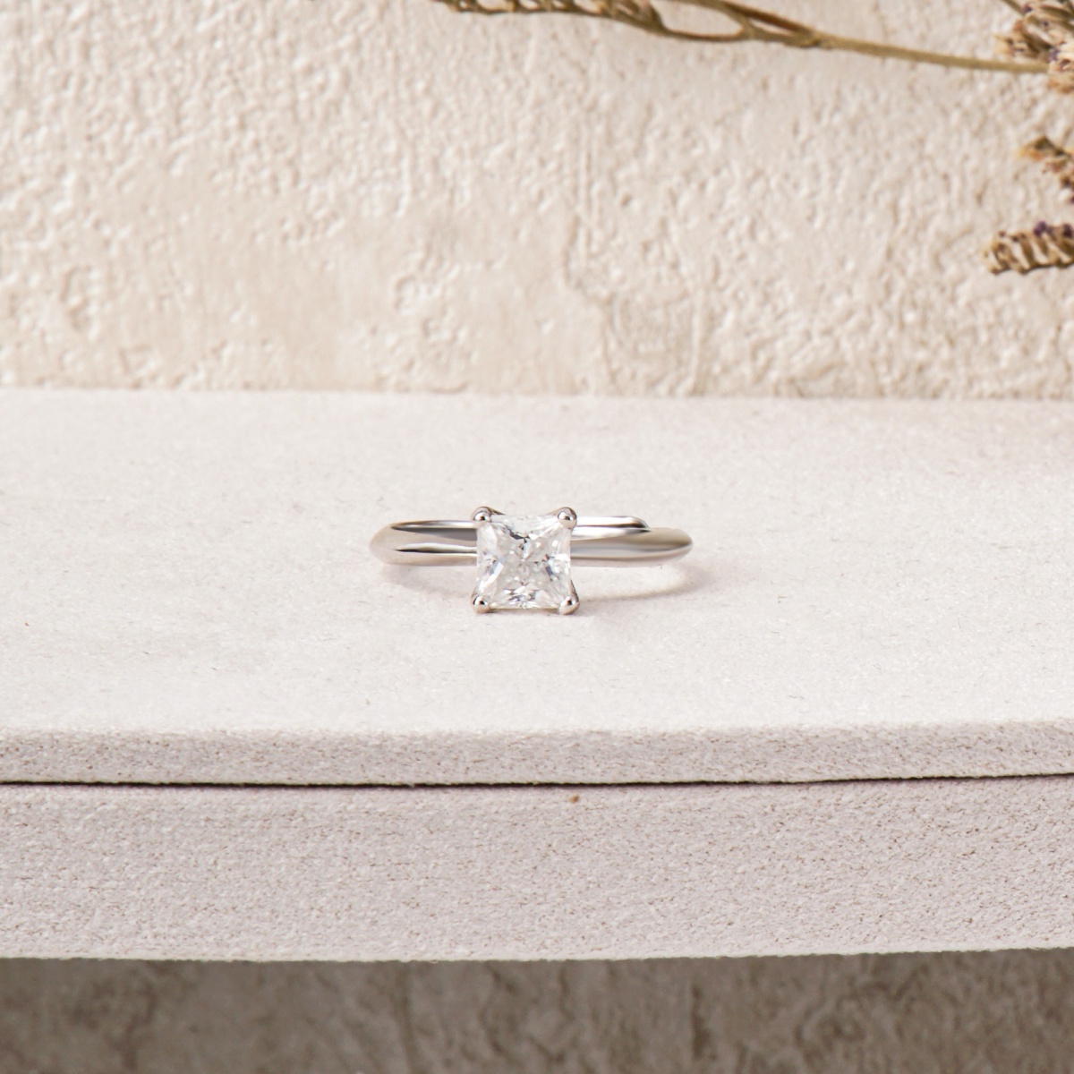 1ct Princess Synthetic Moissanite Ring S925