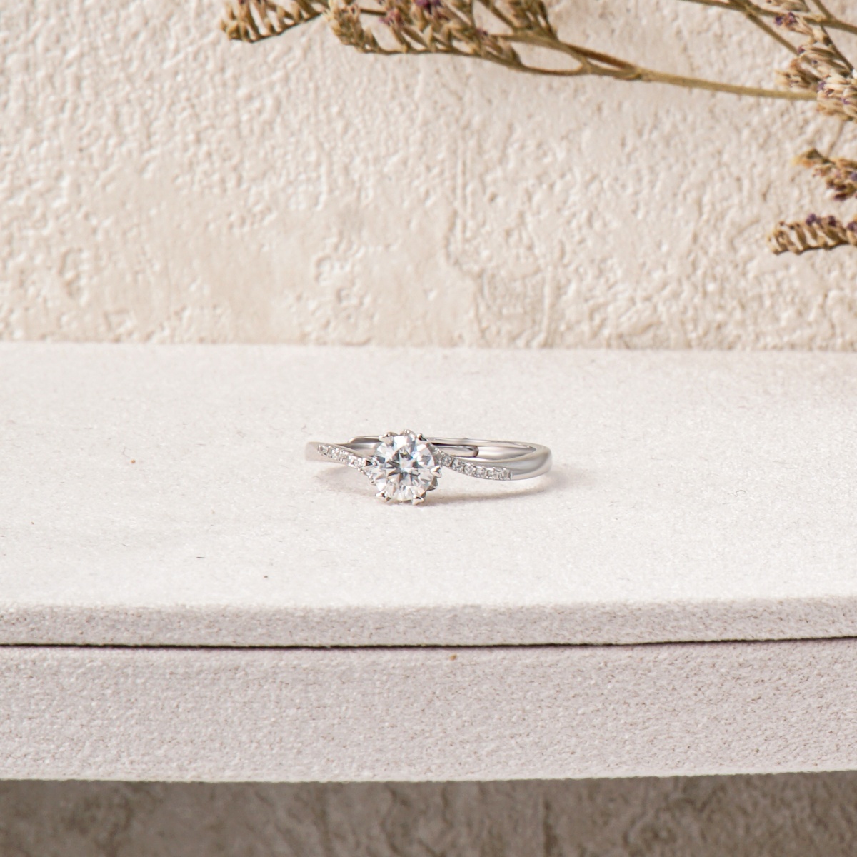 0.5ct Snowflake Ring Band Synthetic Moissanite Ring S925