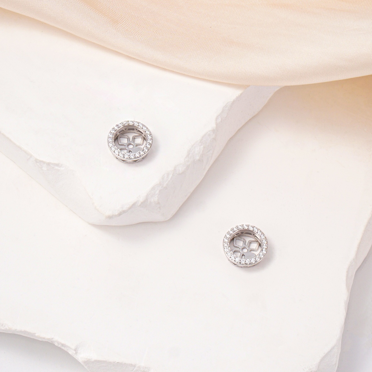 Sparkling Halo Earring Jackets Enhancer Stud Jackets Synthetic Moissanite S925 Earring Jackets for Studs