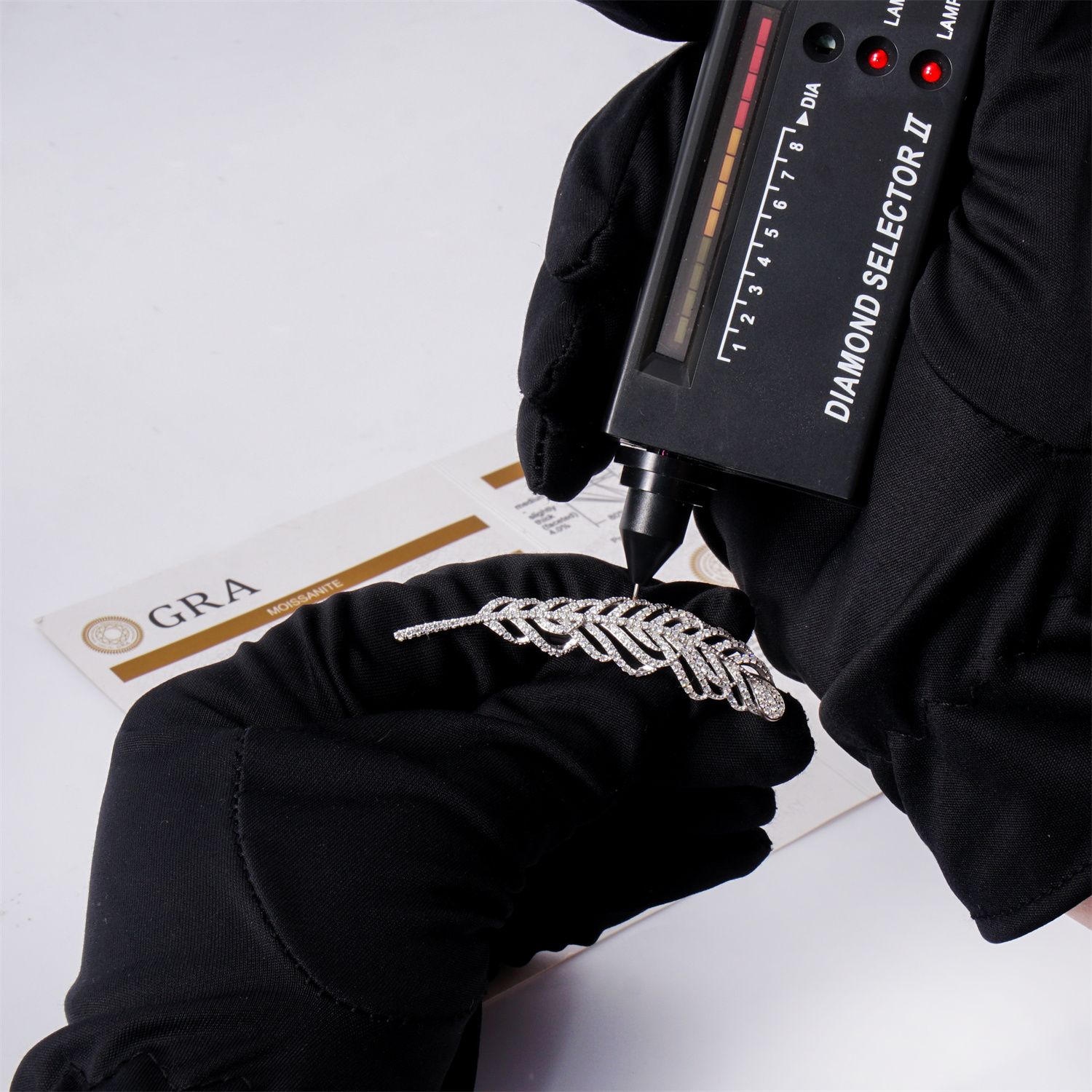 Palm Leaf Brooch Synthetic Moissanite S925 Brooch Synthetic Moissanite Jewelry Accessories