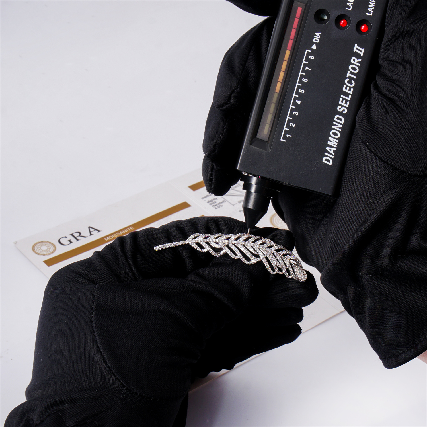 Palm Leaf Brooch Synthetic Moissanite S925 Brooch Synthetic Moissanite Jewelry Accessories