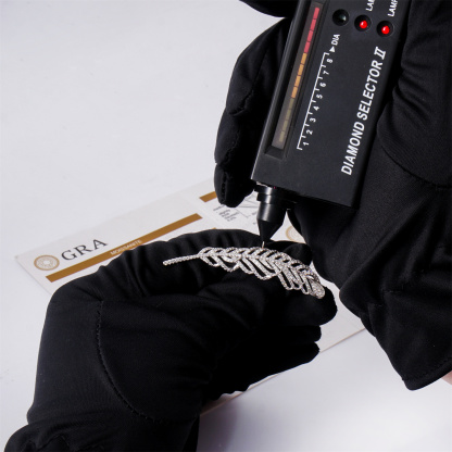 Palm Leaf Brooch Synthetic Moissanite S925 Brooch Synthetic Moissanite Jewelry Accessories