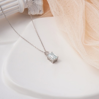 3ct Paraiba Synthetic Moissanite Exquisite Pendant Necklace Chain S925