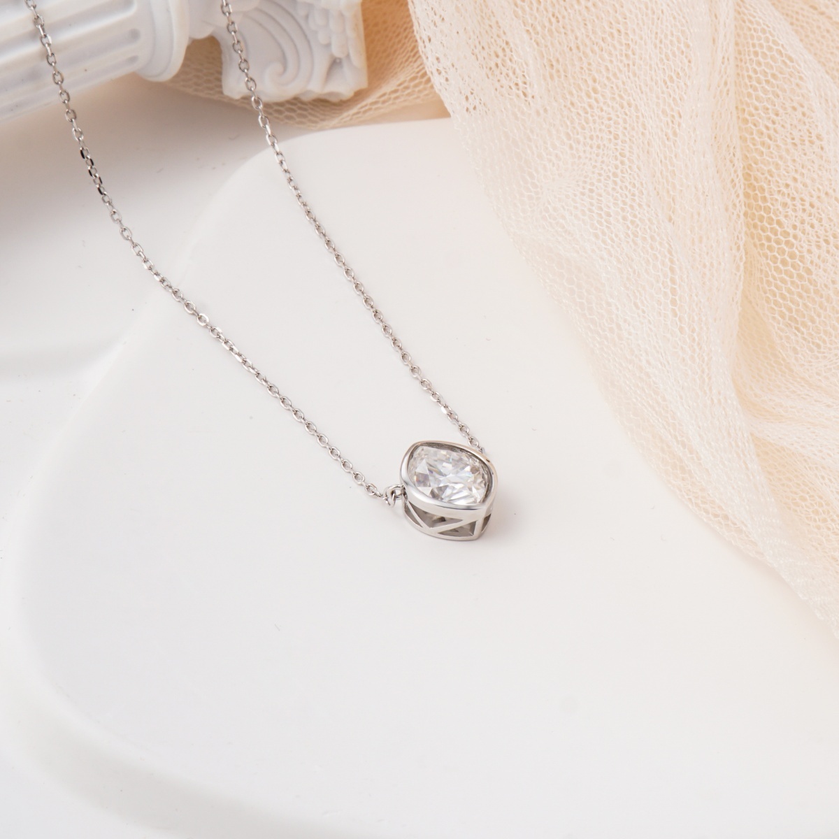 3.5ct Marquise Cut Synthetic Moissanite Pendant Necklace Chain S925