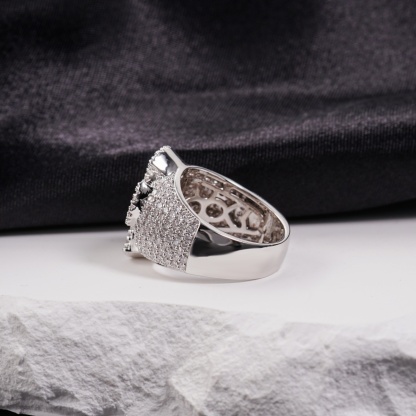 2ct Eternal Pillar Ring Fully Iced Out Ring Gothic Ring Band VVS Synthetic Moissanite Ring Jewelry Copper Band