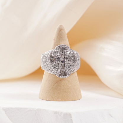 2ct Eternal Pillar Ring Fully Iced Out Ring Gothic Ring Band VVS Synthetic Moissanite Ring Jewelry Copper Band